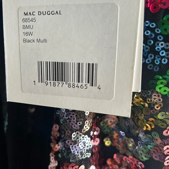 Mac Duggal 68545 NWT One Shoulder Floral Sequin Gown - Picture 7 of 7